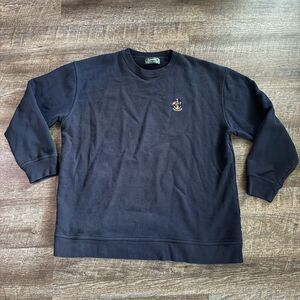 Ralph Lauren Size M Women Sweatshirt Crew Neck 3/4 Sleeve Blue Anchor Logo